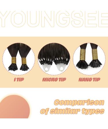 Youngsee Real Hair Microring Extensions 50cm - Dark Brown Ombre to Ash Blonde - 1g Remy Micro Loop Hair Extensions for Seamless Volume - High-Quality #4/18/4 - Buy Online on GoSupps.com