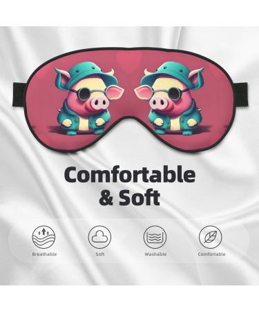 FoRes Cute Pig Print Adult Unisex Sleep Eye Mask - Light Blocking & Adjustable for Deep Rest - Perfect Gift - Buy Online on GoSupps.com
