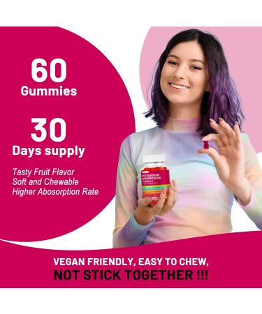 Potassium Magnesium Gummies - High Absorption Magnesium Glycinate & Potassium Citrate Plus Coenzyme Q10 DHA D3 Mineral & Calcium for Zzz Leg Cramps & Muscle - 60 Raspberry Gummies - Buy Online on GoSupps.com
