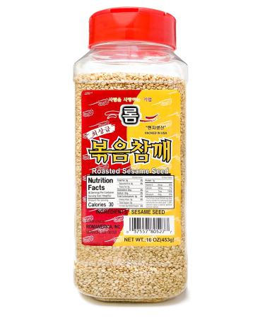 ROM AMERICA Roasted White Sesame Seed   (16 OZ) 1 Pound (Pack of 1)