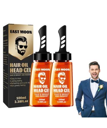 Men's Hair Wax, Men's Hair Gel, 2 in 1 Hair Wax Gel with Comb, Opaque and Strong Hold Non-Greasy Structures and Shapes All Hair Types (100ml, 2PC)