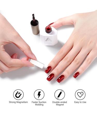 AILLSA Red Cat Eye Gel Polish - Burgundy Glitter & Crystal UV Nail Polish Holographic Reflective Color for DIY Nail Art (0.5 OZ - Buy Online on GoSupps.com