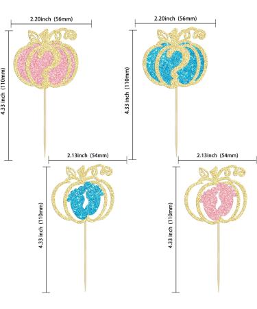 24Pcs Pumpkin Gender Reveal Cupcake Toppers Glitter Pumpkin Baby Feet Cupcake Picks Boy or Girl Baby Shower Decorations Fall Harvest Theme Baby Shower Kids Birthday Party Supplies Multi Style 8 Multi - Buy Online on GoSupps.com