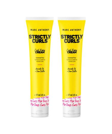 Marc Anthony Curl Enhancing Cream, Strictly Curls - Shea Butter, Vitamin E & Avocado Oil Softens & Defines Coarse Curls - Sulfate-Free Anti-Frizz Styling Product For Curly, & Wavy Hair - 2 Count
