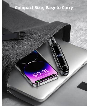 Rechargeable Ear and Nose Hair Trimmer for Men & Women | Professional Eyebrow Trimmer with Digital Display 9000 RPM Motor & Dual-Edge Blades - Efficient Grooming in Grey - Buy Online on GoSupps.com