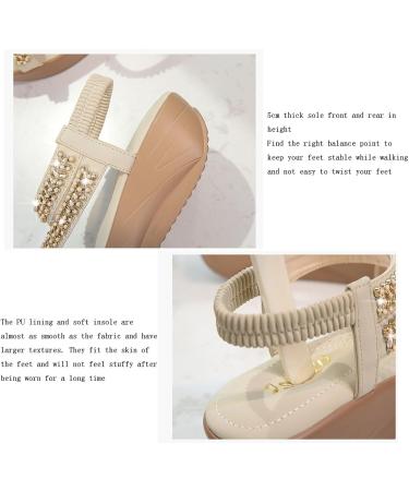 Shop Stylish Bunion Sandals for Women | Wedge Platform Rhinestone Orthotic Flip Flops | Summer Comfort & Big Toe Bone Correction - Size 5.5 Apricot - Buy Online on GoSupps.com