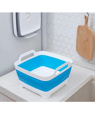 AAKitchen Collapsible Dish Basin with Drain Plug Carry Handles for 9L Capacity Collapsible Sink Tub Dish Wash Basin Portable Dish Tub Foldable Dishpan for RV Trailers Camping Dish Washing Tub (Blue) - Buy Online on GoSupps.com