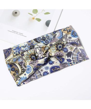 3 Pcs Non Slip Silk Boho Headbands with Buttons - Wide Floral Stretch Headbands for Nurses, Girls, Yoga, Sports - Buy Online on GoSupps.com