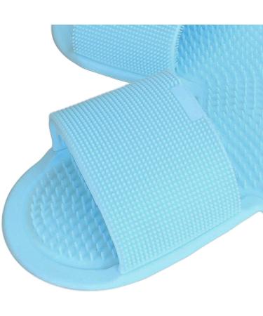 Shower Foot Cleaner Mat with Strong Suction Cups - Portable Silicone Foot Scrubber for Men (Blue) | Prevent Slipping - Buy Online on GoSupps.com