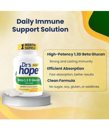 Beta 1 3D Glucan 200mg 60 Veggie Capsules - for Immune Wellbeing - Clean Formula Supplement - 2 Capsules/Day 1-Month Supply - Made in The USA 60 Count (Pack of 1) - Buy Online on GoSupps.com