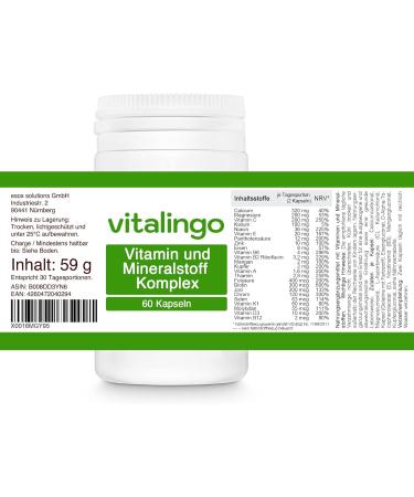 Vitamin & Mineral Complex | 60 Capsules of 965mg | Premium AZ Vitamins & Minerals for Optimal Health - Buy Online on GoSupps.com