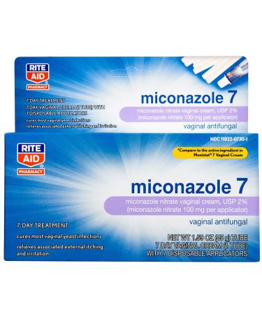 Rite Aid Miconazole 7, Miconazole Nitrate Vaginal Cream, USP 2% | 7 Day Treatment | Antifungal Cream | Feminine Care | Yeast Infection Treatment for Women | Female Hygiene Products | Feminine Itch