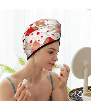 Microfiber Hair Drying Cap | Cute Mushroom Towel Wrap | Soft Absorbent Quick-Dry Hair Towel for Curly Long & Thick Hair - Buy Online on GoSupps.com