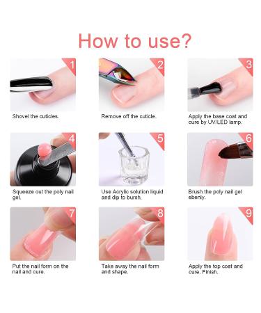 Poly Nail Gel Kit - 10 Colors Quick Builder Extension with Temperatures Change Rhinestones - Complete Poly Gel Starter Kit for DIY Manicure - Mother's Day Gift - Buy Online on GoSupps.com