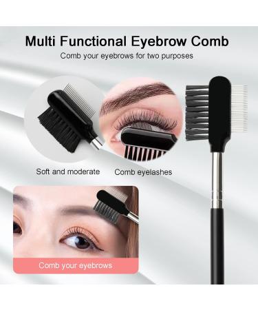 Buy 4-Part Eyebrow Set - Stainless Steel Eyebrow Brush Comb & Eyelash Separator - International Shipping Available - Buy Online on GoSupps.com