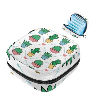 Women's napkins-storage bag smiling cactus arrow pink love heart pattern menstrual cup pocket portable women's bands storage bags feminine menstruation first period pocket