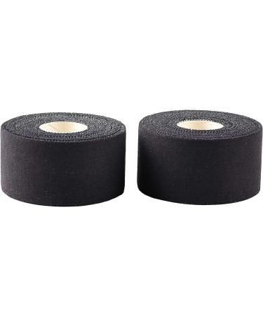 Popbob Black Athletic Sports Tape - Strong Adhesive, Hypoallergenic, Breathable Cotton - 2 Pack for Bats, Tennis, Boxing - Buy Online on GoSupps.com