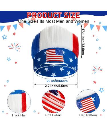 XunYee 4th of July Patriotic Headband Set - Red, White, Blue American Flag Wig for Independence Day - Buy Online on GoSupps.com