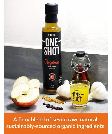 Steeps One Shot | 250 ml | Citrus Infused Organic Fire Cider | Apple Cider Vinegar with Oranges Lemons Turmeric & Ginger | 25 Health Drink Shots - Buy Online on GoSupps.com