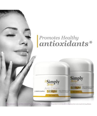 Buy 2x Simply Beautiful Anti-Aging Cream - Youthful Skin Collagen & Vitamins A C E - Improve Wrinkles & Hydration - 2 Month Supply - Buy Online on GoSupps.com