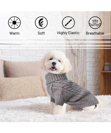 Warm Winter Dog Sweater for Small Dogs | Christmas Fleece Sweater for French Bulldog & Chihuahua - Gray XS - Buy Online on GoSupps.com