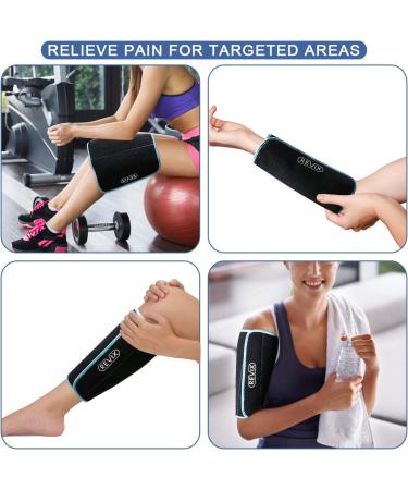 REVIX Calf and Shin Gel Ice Pack - Reusable Leg Cold Therapy Compression Sleeve for Injuries, Swelling, Bruises, Sprains, Shin Splints - Pain Relief Support (Black, Regular Size, 1 Pack) - Buy Online on GoSupps.com