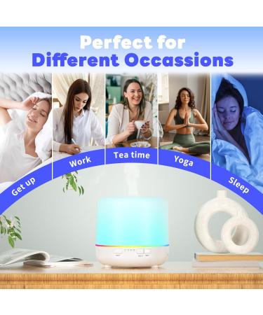Aromatherapy Oil Diffuser 200ml - Colorful Essential Oil Diffuser with Adjustable Fog Mode & Auto Off for Bedroom Office & Travel (White-WYK) - Buy Online on GoSupps.com
