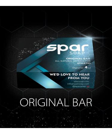 Spar Soap Original Bar 4oz - Activated Charcoal Tea Tree Body Soap for BJJ MMA Wrestlers | Antifungal USA Made Body Odor Control with Lemongrass & Peppermint - Buy Online on GoSupps.com