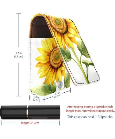 Luxury Leather Lipstick Case with Mirror | Mini Lip Gloss Organizer - Autumn Flower Design | Perfect for Travel - Buy Online on GoSupps.com