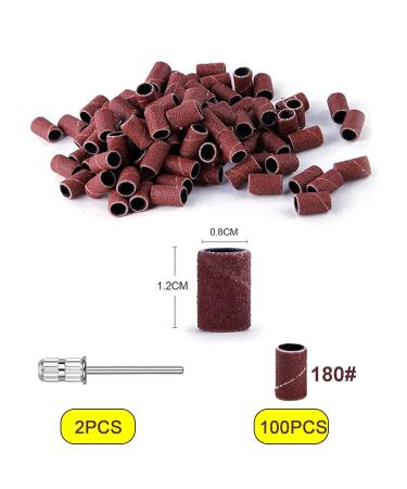 Yoezuo 100 Pcs Nail Sanding Bands Grit Nail Art Sanding Bands 180 Grit Nail Files with 2 Pcs Nail Drill Bits for Electric Nail Files Nail Drill Machine Manicure Pedicure 180" - Buy Online on GoSupps.com