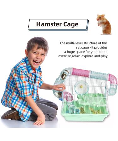 Wire Rat Cage for Dwarf Hamsters, Guinea Pigs, Gerbils & Small Animals - Green - Buy Online on GoSupps.com