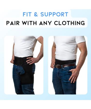 Ortho Wrap Hip & Groin Brace for Sciatica | Compression Sleeve for Hamstring Relief | Large Left Leg Support for Men & Women - Buy Online on GoSupps.com