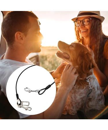 Bezavea 2 Pack Dog Chain Lead Cable Leash Chew Proof Steel Rope Cable Dog Car Harness Dog Car Seatbelt Pet Vehicle Harnesses with Double Clips and Latch Attachment (60cm) - Buy Online on GoSupps.com