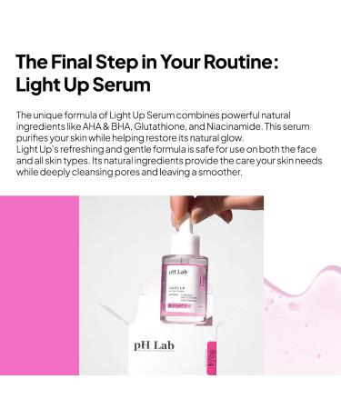 pH Lab Light Up Anti-Spot Serum Even Skin Tone Clean Pores Help Prevent Blemish Formation 1.01 Fl Oz (Pack of 1) - Buy Online on GoSupps.com
