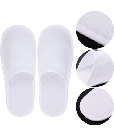 24 Pairs of White Disposable Spa Flip-Flop Slippers for Hotel Guests - Unisex Closed Toe Design for Super Comfort - Buy Online on GoSupps.com
