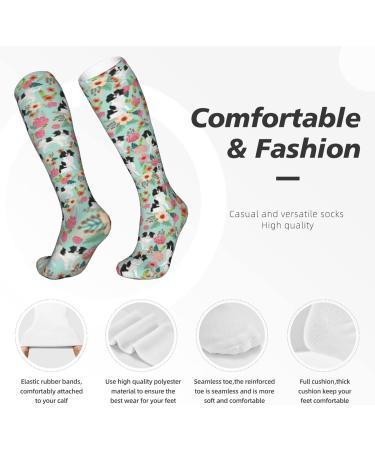 Japanese Chin Dog Compression Socks | Cute Flower Patterns | 15-20 mmHg Support for Running & Cycling - Unisex - Buy Online on GoSupps.com