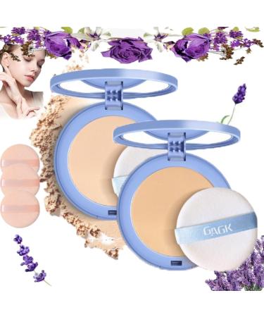 Matte Wet and Dry Powder GAGK Matte Perfection Pressed Powder Chilllab Lavender Matte Powder GAGK Lasting Waterproof Makeup Oil Control Powder for Oily Skin Loose Setting Powder Makeup(01+02)