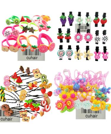 Cuhair hair tie/ponytail holder sweet fruits flowers cartoon elastic accessories for baby children girls 20 pieces violet