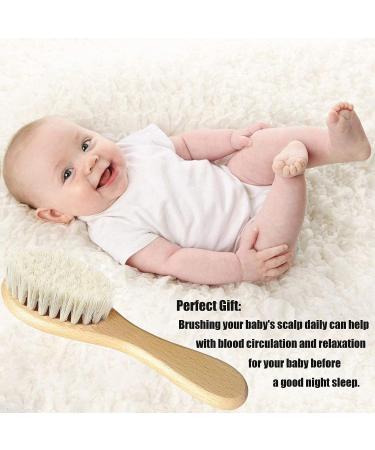 Eycikafa Baby Hair Brush Set - Gentle Goat Bristles for Newborns & Toddlers - Cradle Cap Treatment - 2pcs (Green) - Buy Online on GoSupps.com