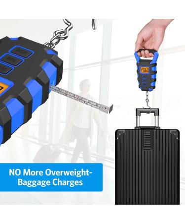 AMIR 110Lb/50kg Digital Luggage & Fishing Scale with Non-Slip Handle and Backlit Display - Buy Online on GoSupps.com