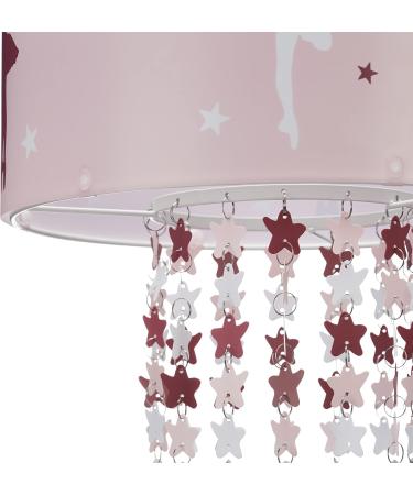Relaxdays Ballerina Hanging Lamp for Girls - Pink Children's Pendant Light with Star Mobile 30x30x140 cm - Buy Online on GoSupps.com