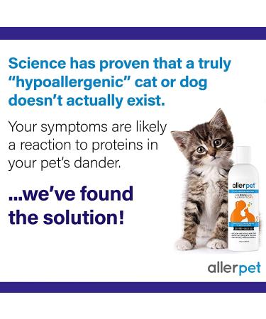 Allerpet Cat Dander Remover - 100% Non Toxic Allergen Reducer - Effective Cat Allergy Relief - USA Made - 12oz with Applicator Mitt & Sprayer - Buy Online on GoSupps.com