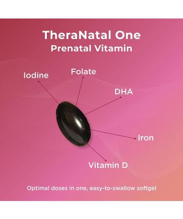 Theralogix TheraNatal One Prenatal Vitamin - 90-Day Supply with DHA, Vitamin D3, Methylated Folate, Iron & More for Healthy Pregnancy - NSF Certified - 90 Softgels - Buy Online on GoSupps.com