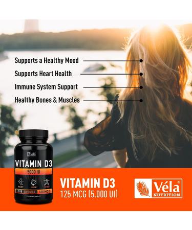 Extra Strength Vitamin D3 5000IU Softgels - 240 Day Supply | High Potency, Gluten Free & Easy to Swallow for Overall Health Support - Buy Online on GoSupps.com