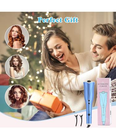 Auto Hair Curler with Large Rotating Barrel, 4 Temps, 3 Timer Settings - Blue - Buy Online on GoSupps.com