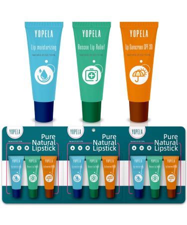 Yopela Lip Sunscreen Moisturizing and Repair Package SPF 30 - Summer Lip Sunscreen for Long Lasting Moisturized Smooth and Repaired Lips - Soothes Dry and Cracked Lips - 3 Flavors (Pack of 9: 3 moisturizing+ 3 repairing...