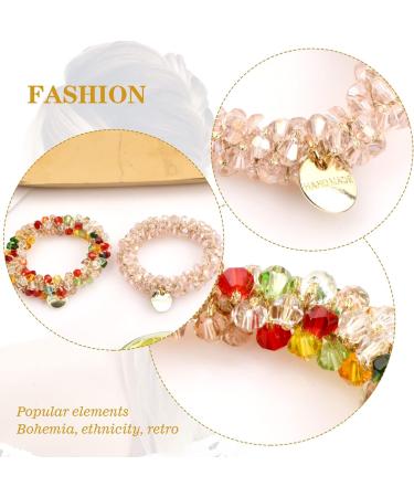 Laughhe 3 Pieces Hair Scrunchies with Pearls Hair Bands with Crystals Rubber Bands Ponytail Hair Tie Hair Accessories for Women Girls - Buy Online on GoSupps.com