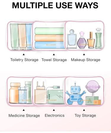 BAGSMART Clear Toiletry Bag 2 Pack - TSA Approved Quart Size Travel Accessories for Women (Pink-2pcs) - Buy Online on GoSupps.com