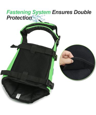 Vivaglory Ripstop Dog Rescue Vest - Small/Medium Buoyancy & Visibility - Neon Green (Chest 43-53cm) for Safe Boating Adventures - Buy Online on GoSupps.com