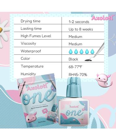 Axolotl Pro Glue No.1 | 5ml | 1-2 Sec Dry Time | 8 Weeks Retention | Professional Black Lash Adhesive | Organic, Latex Free, Sensitive Skin | Eyelash Extensions Supplies - Buy Online on GoSupps.com